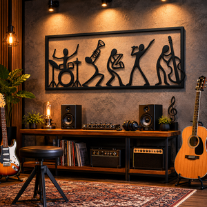 Framed Jazz Band Metal Wall Art