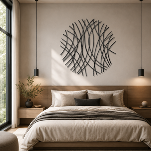 Round Woven Lines Metal Wall Art