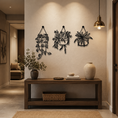 Trailing Plants Metal Wall Art Set