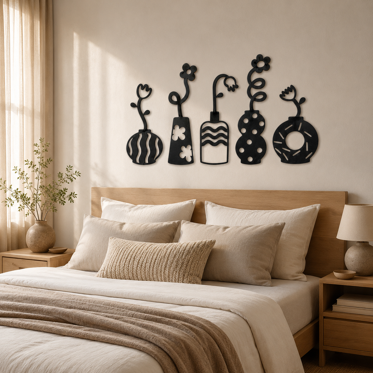 Decorative Vases Metal Wall Art Set