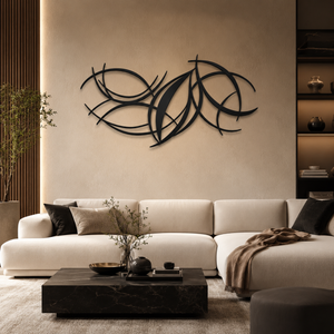 Abstract Flowing Lines Metal Wall Art