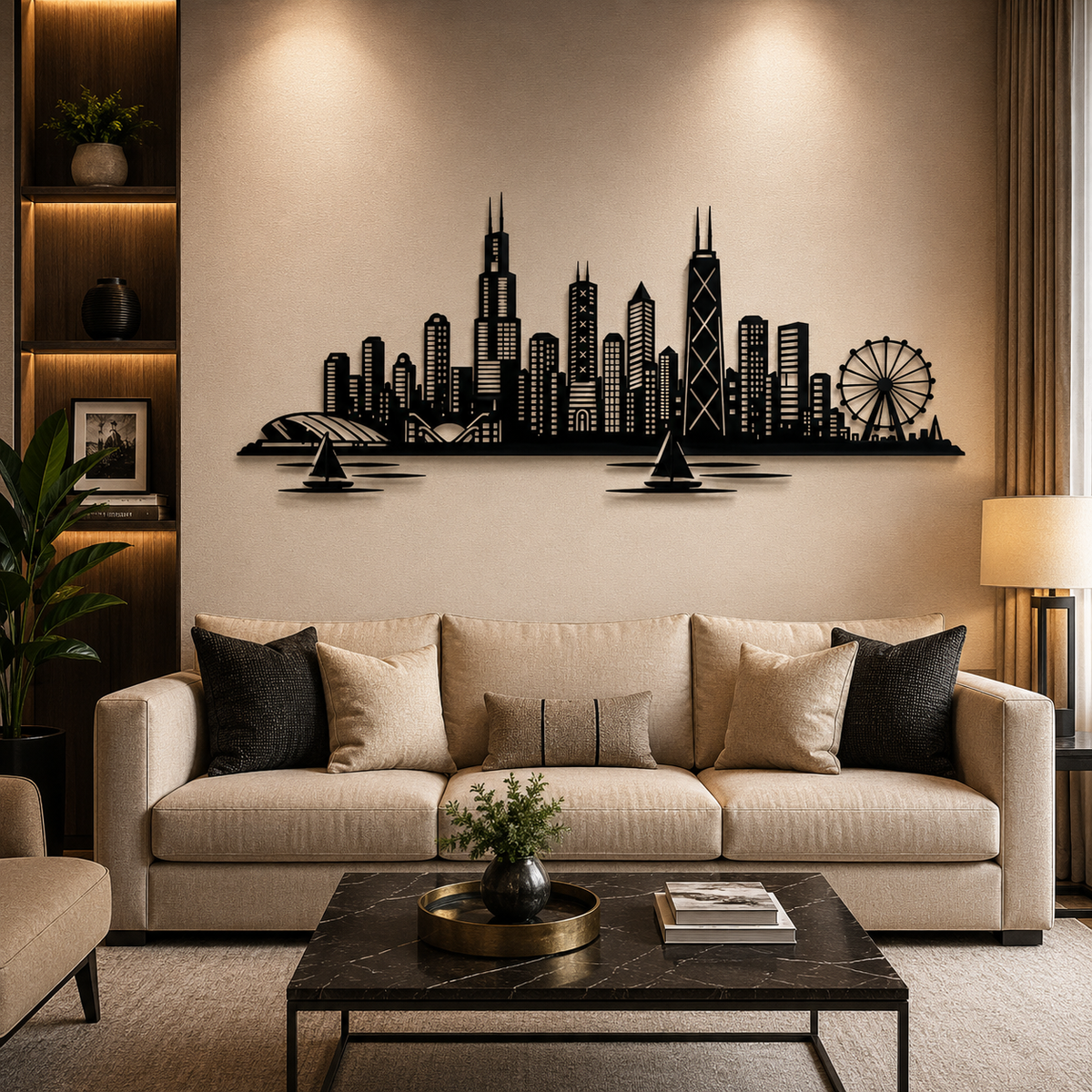 City Skyline Metal Wall Art