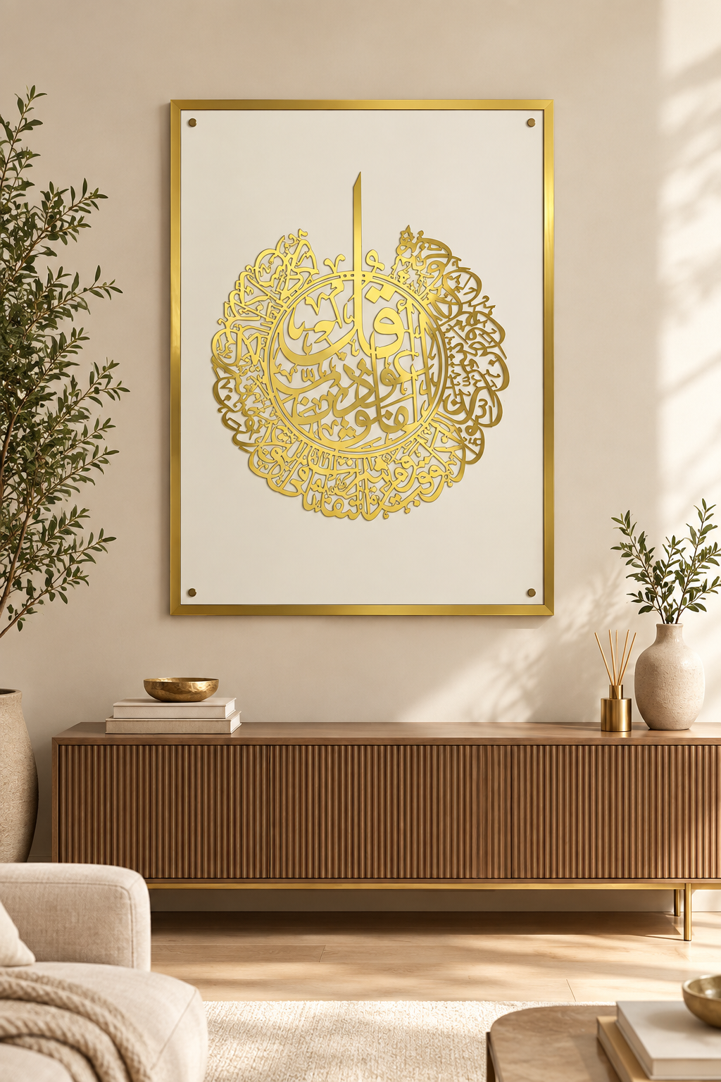 Gold Arabic Calligraphy Wall Art on Ivory | 20 × 24 in