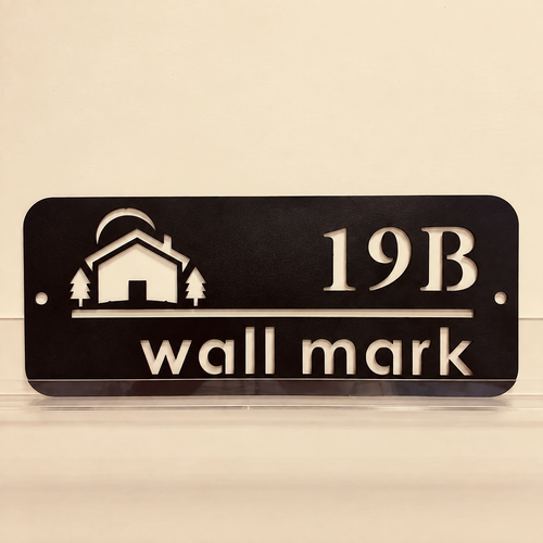 ZNB_117 House Motif Number Name Plate | 1.5 mm Powder-Coated GI Metal