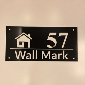 ZNB_212 House Icon Stainless Steel Number Name Plate | 1 mm Spacer Mount