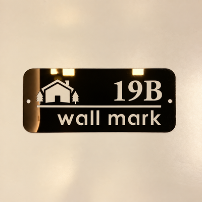 ZNB_216 Rounded House Number Stainless Steel Name Plate | 1 mm Spacer Mount