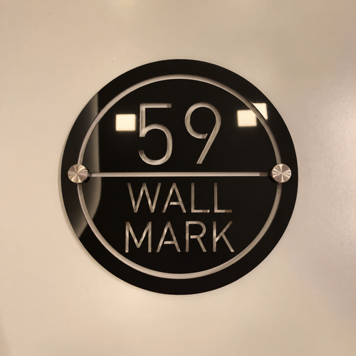 ZNB_219 Circular House Number SS + GI Metal Name Plate | 1 mm Projection Design