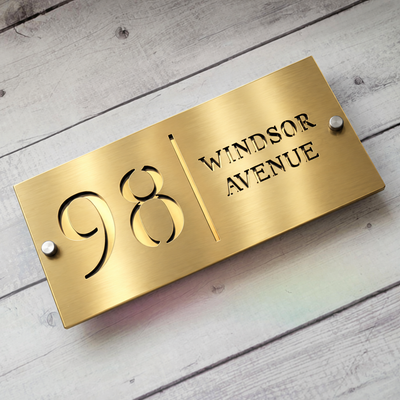 ZNB_108 Modern GI & Stainless Steel House Number Plate | Spacer Mount