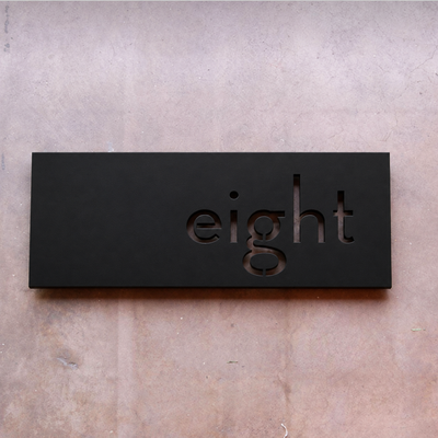 ZNB_109 Minimalist Projection Name Plate | 3 mm Powder-Coated GI Metal