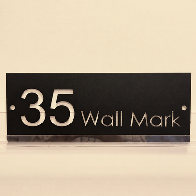 ZNB_116 Modern Rectangular House Number Name Plate | 1.5 mm GI Metal