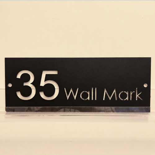 ZNB_116 Modern Rectangular House Number Name Plate | 1.5 mm GI Metal