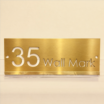 ZNB_116 Modern Rectangular House Number Name Plate | 1.5 mm GI Metal