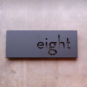 ZNB_109 Minimalist Projection Name Plate | 3 mm Powder-Coated GI Metal