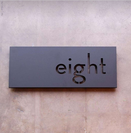 ZNB_109 Minimalist Projection Name Plate | 3 mm Powder-Coated GI Metal