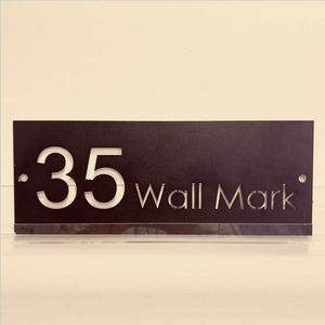 ZNB_116 Modern Rectangular House Number Name Plate | 1.5 mm GI Metal