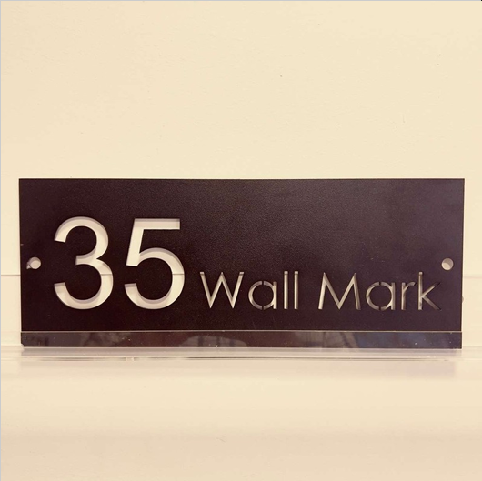 ZNB_116 Modern Rectangular House Number Name Plate | 1.5 mm GI Metal