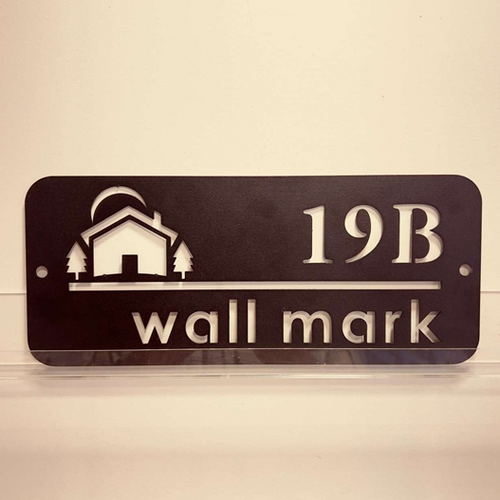 ZNB_117 House Motif Number Name Plate | 1.5 mm Powder-Coated GI Metal