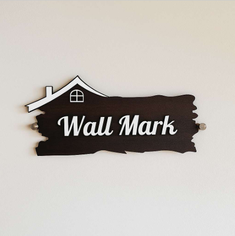 Black Acrylic House Wall Mark Sign | White Lettering | ZNB_305