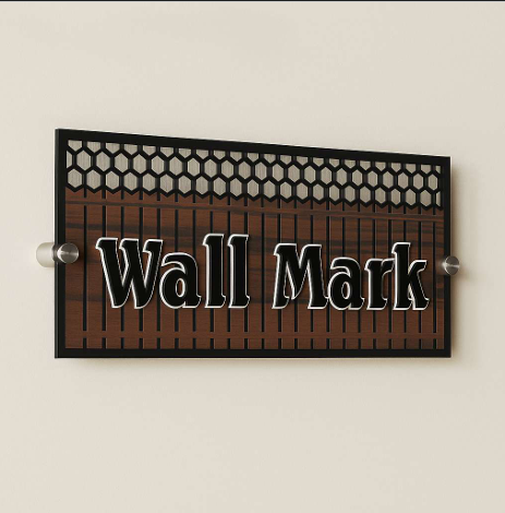 Black Acrylic Wall Mark Sign with Honeycomb Border | ZNB_310