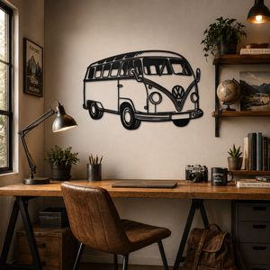 Vintage Camper Van Metal Wall Art