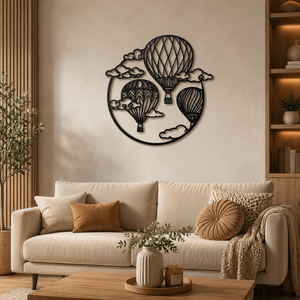 Hot Air Balloons Round Metal Wall Art
