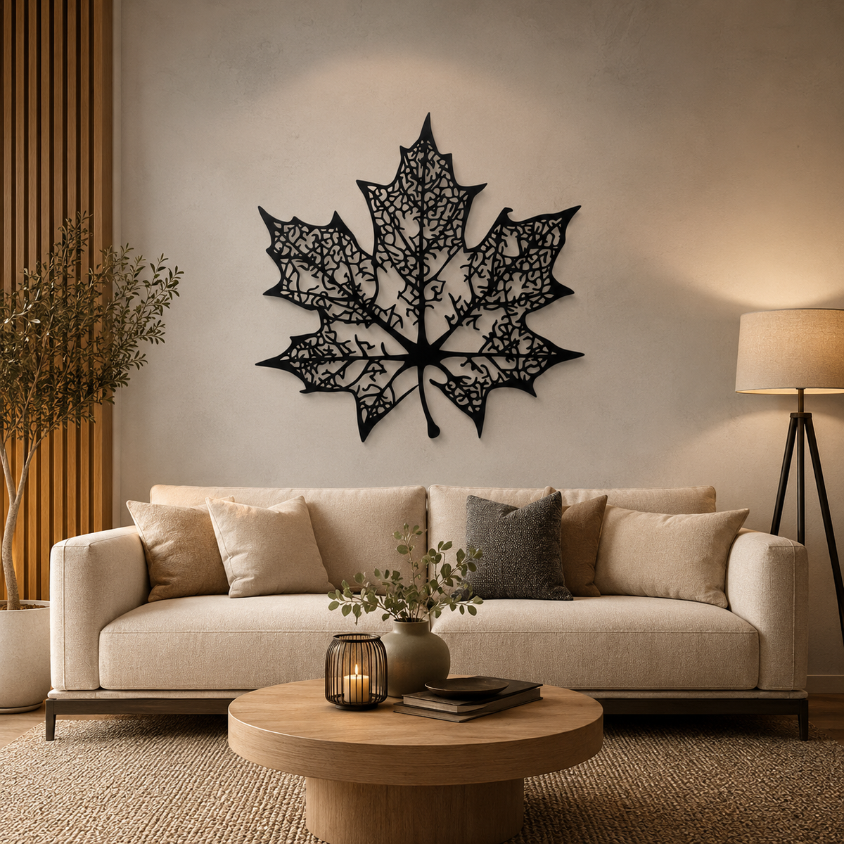 Intricate Maple Leaf Metal Wall Art