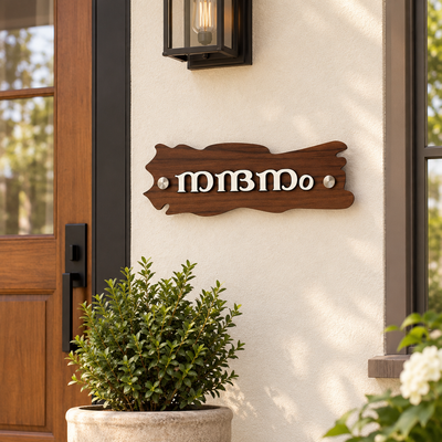 Wood-Look Acrylic Decorative Wall Mark Sign | ZNB_311