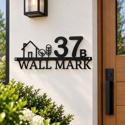 ZNB_209 Decorative House Number Stainless Steel Name Plate | 1 mm Spacer Mount