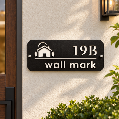 ZNB_117 House Motif Number Name Plate | 1.5 mm Powder-Coated GI Metal