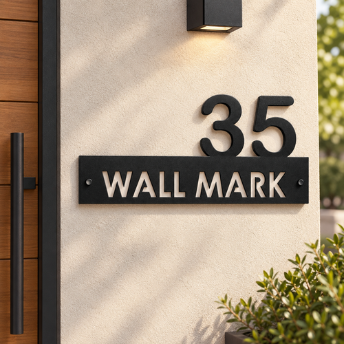ZNB_115 Bold House Number Name Plate | 1.5 mm Powder-Coated GI Metal
