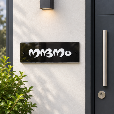 Minimalist Black Acrylic Wall Mark Name Plate | ZNB_312