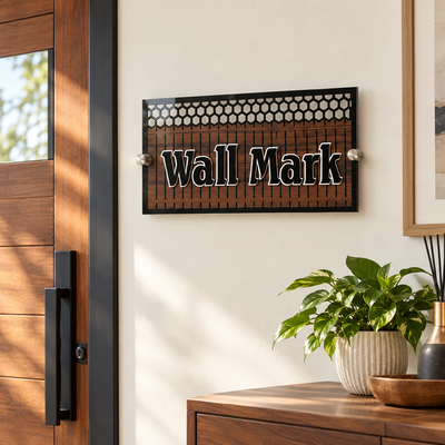 Black Acrylic Wall Mark Sign with Honeycomb Border | ZNB_310