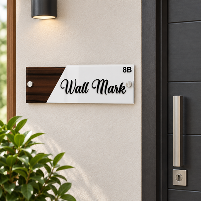 Two-Tone Acrylic Wall Mark Name Plate with 8B Detail | ZNB_306
