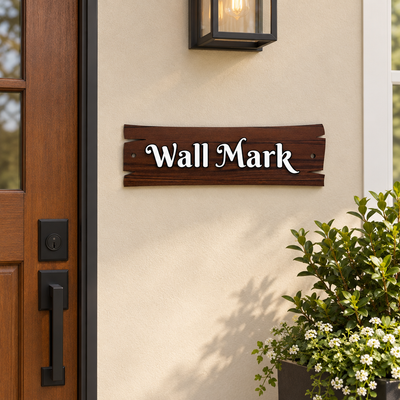 Layered Wood-Look Acrylic Wall Mark Sign | ZNB_316