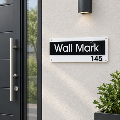 White Acrylic Wall Mark House Number Plate | ZNB_317