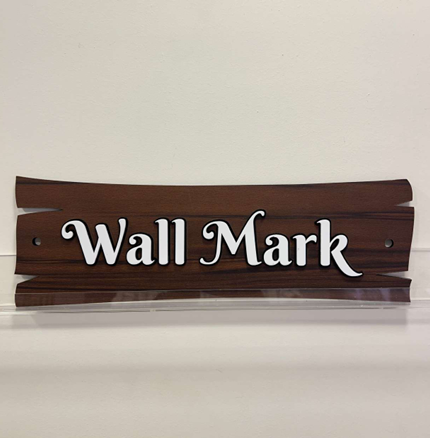 Layered Wood-Look Acrylic Wall Mark Sign | ZNB_316
